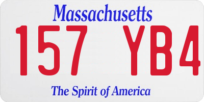 MA license plate 157YB4