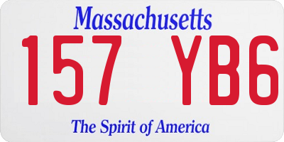 MA license plate 157YB6