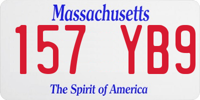 MA license plate 157YB9