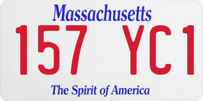 MA license plate 157YC1