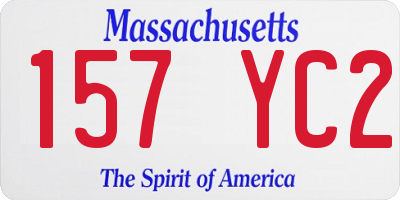 MA license plate 157YC2