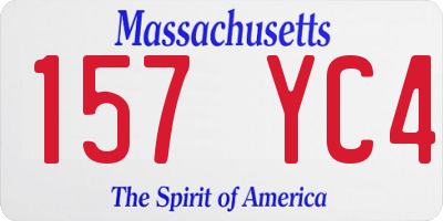 MA license plate 157YC4