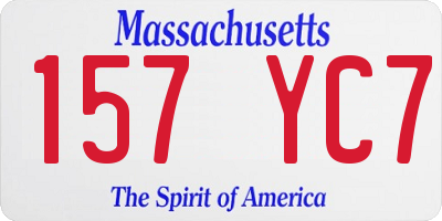 MA license plate 157YC7