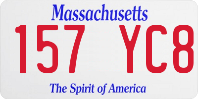 MA license plate 157YC8
