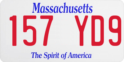 MA license plate 157YD9