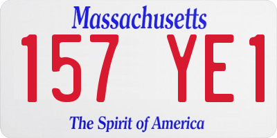 MA license plate 157YE1