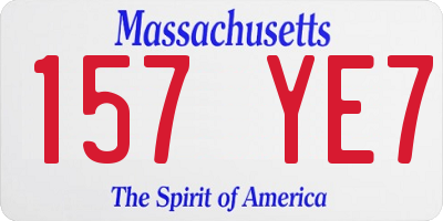 MA license plate 157YE7