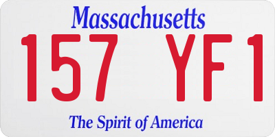 MA license plate 157YF1