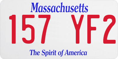 MA license plate 157YF2