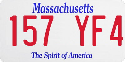 MA license plate 157YF4