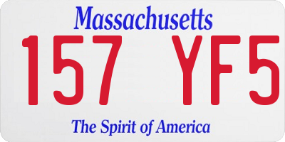 MA license plate 157YF5