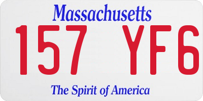 MA license plate 157YF6