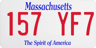 MA license plate 157YF7
