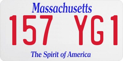 MA license plate 157YG1