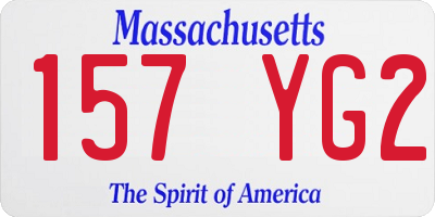 MA license plate 157YG2
