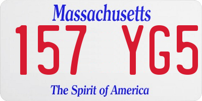 MA license plate 157YG5