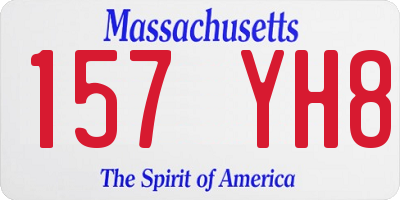 MA license plate 157YH8