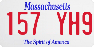 MA license plate 157YH9