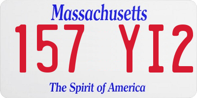 MA license plate 157YI2
