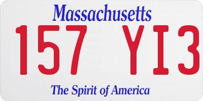 MA license plate 157YI3