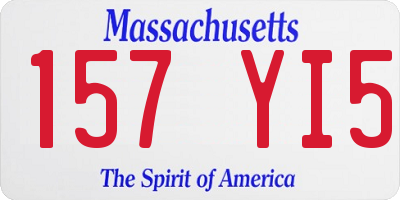 MA license plate 157YI5