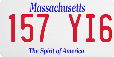 MA license plate 157YI6