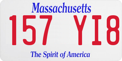 MA license plate 157YI8