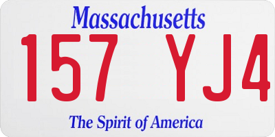 MA license plate 157YJ4