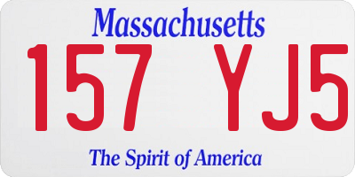 MA license plate 157YJ5