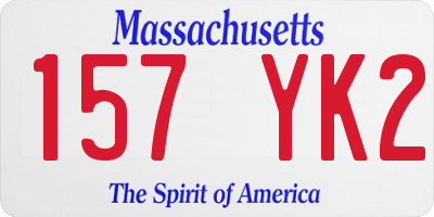 MA license plate 157YK2