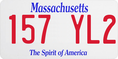 MA license plate 157YL2