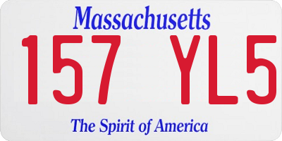 MA license plate 157YL5