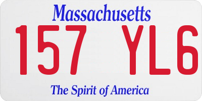 MA license plate 157YL6
