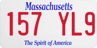 MA license plate 157YL9