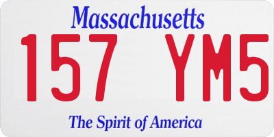 MA license plate 157YM5