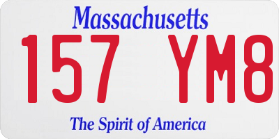 MA license plate 157YM8