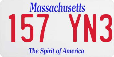 MA license plate 157YN3