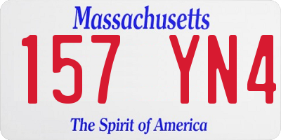 MA license plate 157YN4