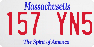 MA license plate 157YN5