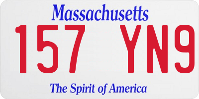 MA license plate 157YN9