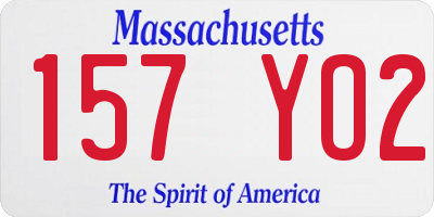 MA license plate 157YO2