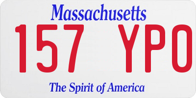 MA license plate 157YP0