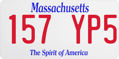 MA license plate 157YP5