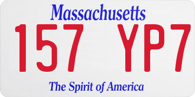 MA license plate 157YP7