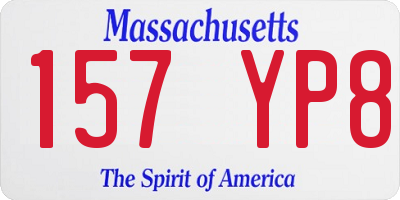 MA license plate 157YP8