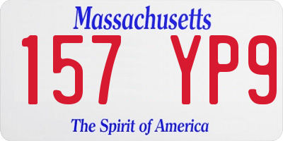 MA license plate 157YP9