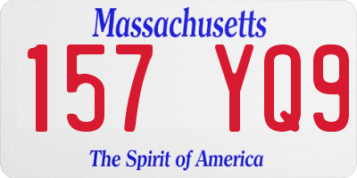MA license plate 157YQ9