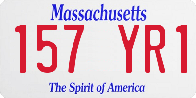 MA license plate 157YR1