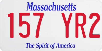 MA license plate 157YR2