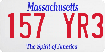 MA license plate 157YR3